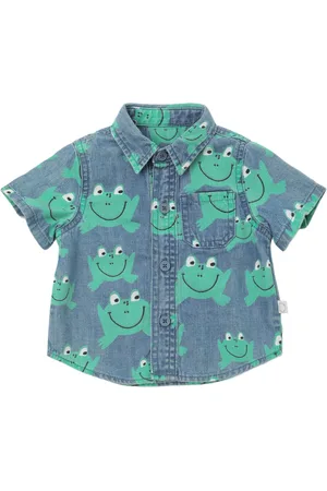 Stella McCartney Frog Print Cotton Denim Shirt