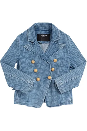 Balmain Stretch Cotton Denim Blazer
