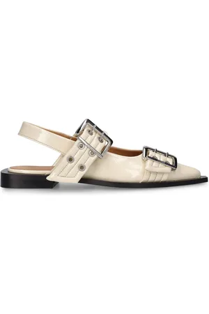 Ganni 10mm Feminine Buckle Ballerina Flats