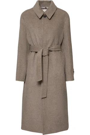 DUNST Unisex Belted Wool Blend Long Mac Coat