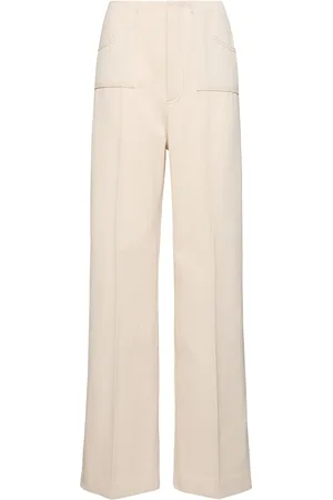 Serafini High Waist Canvas Wide Leg Pants