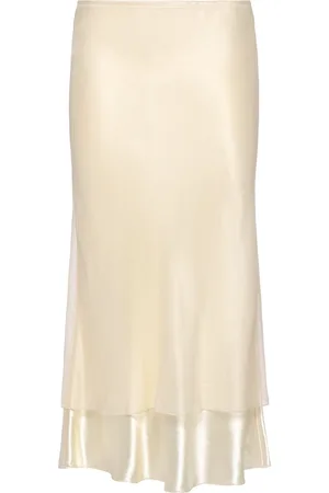 Khaite Monina Shiny Viscose Midi Skirt