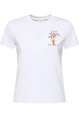 Casablanca Printed Cotton Jersey Fitted T-shirt