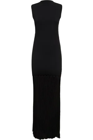 Totême Plissé-knitted Viscose Evening Gown