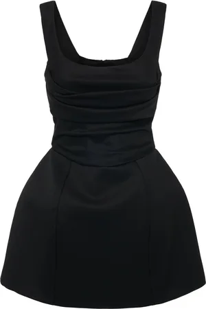 GIUSEPPE DI MORABITO Draped Wool Satin Mini Dress