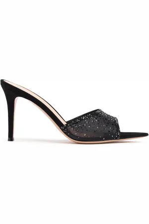 Gianvito Rossi 85mm Rania Suede & Organza Mules
