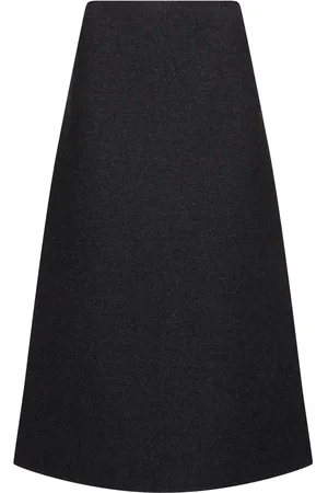 The Row Lison Wool Blend Midi Skirt