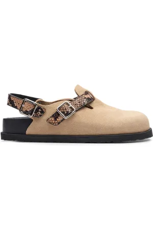 Birkenstock Tokio Leather Mules W/ Python Print