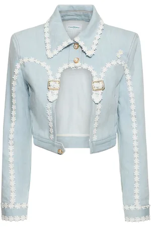 Casablanca Cropped Denim Jacket W/ Arch Cutout