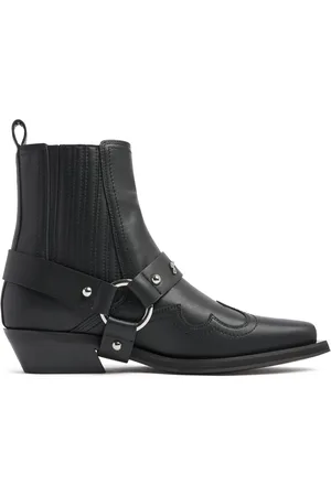 Ganni 40mm Fitted Recycled Leather Ankle Boots