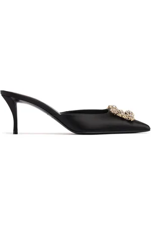 Roger Vivier 65mm Flower Strass Satin Mules