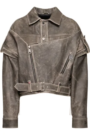Manokhi Oversize Vintage Leather Jacket