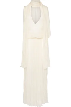 BLUMARINE Pleated Silk Chiffon Scarf Dress