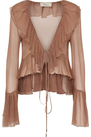 BLUMARINE Sheer Silk Crepe Shirt