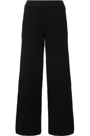 ANDREADAMO Chunky Knit Cotton Blend Wide Pants