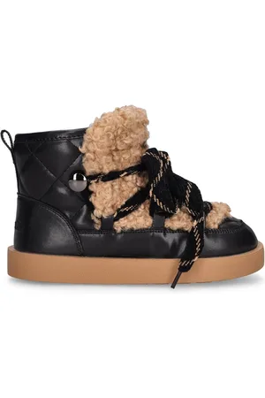 MONNALISA Nylon & Faux Leather Snow Boots