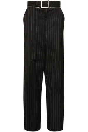 Jean Paul Gaultier Tailored Pinstripe Wool Wide Pants