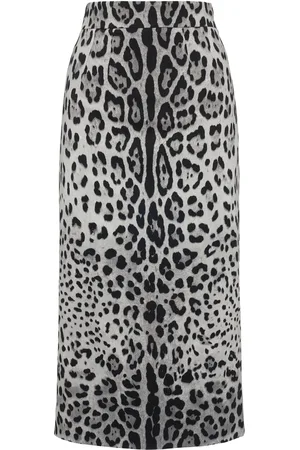 Dolce & Gabbana Leo Print Silk Charmeuse Midi Skirt