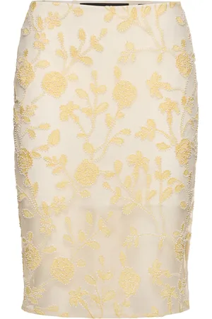 ROTATE Dula Flower Beaded Midi Skirt