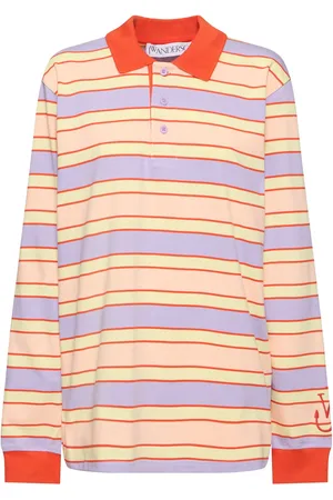 J.W.Anderson Striped Cotton Long Sleeve Polo T-shirt