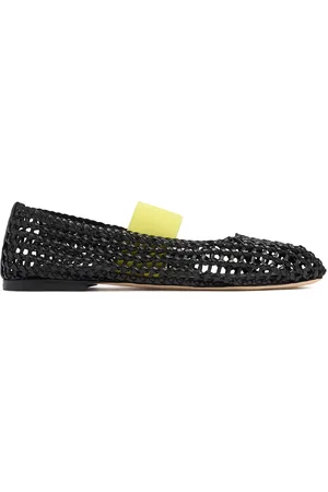 Msgm 10mm Leather Mesh Ballerinas