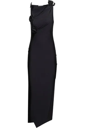 COPERNI Asymmetric Midi Dress W/flower Appliqués