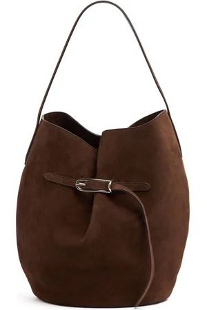 Little Liffner Large Belted Bucket Suede Tote Bag