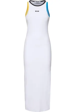 Msgm Logo Jersey Midi Tank Dress