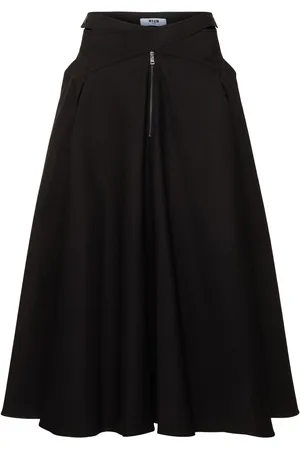 Msgm Stretch Cotton Midi Skirt
