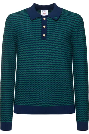 Casablanca Mini Wawe Long Sleeve Wool Polo