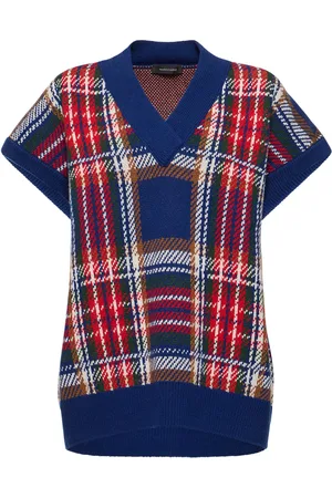 Made In Tomboy Gilette Check Wool Short-sleeve Sweater