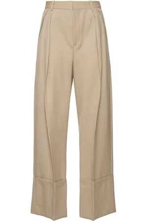 Victoria Beckham Wide Leg Turn-up Pants
