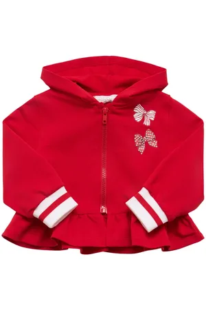 MONNALISA Printed Jersey Zip-up Hoodie