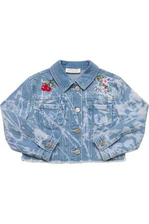 MONNALISA Embroidered Denim Jacket