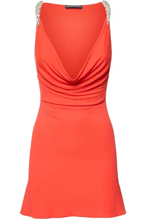 DAVID KOMA Plunge Neck Crepe Jersey Mini Dress