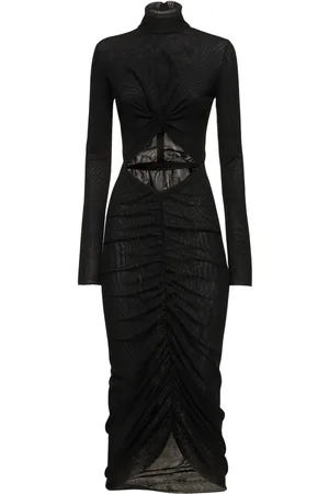 The Andamane Kim Cut Out Tulle Crepe Midi Dress