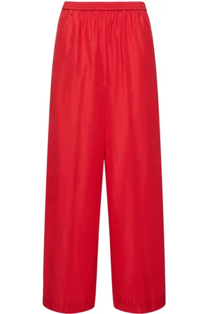 FORTE FORTE Elastic Waist Taffeta Wide Leg Pants