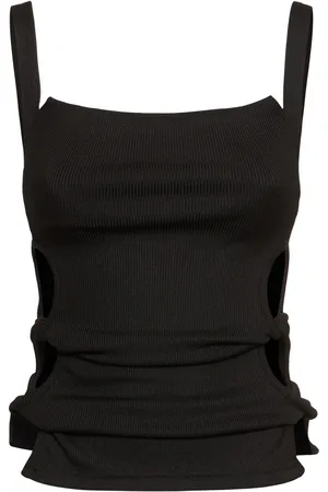 CHRISTOPHER ESBER Open Twist Rib Tank Top