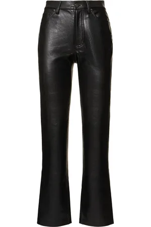 ANINE BING Bruno Straight Leather Blend Pants