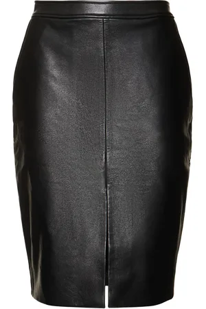 ANINE BING Tyra Leather Blend Pencil Midi Skirt