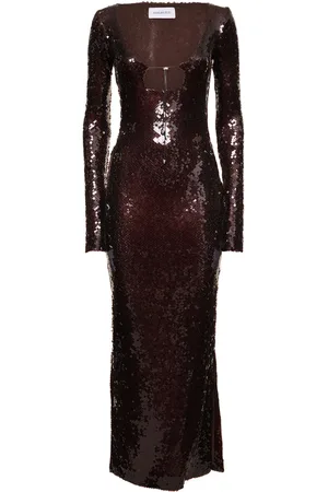 16Arlington Solaria Sequined Long Sleeve Midi Dress