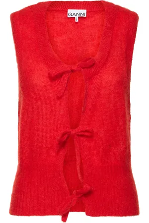 Ganni Tie-string Mohair Blend Vest
