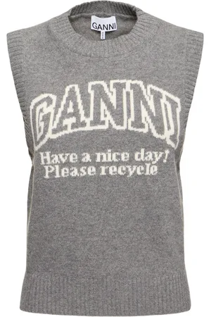 Ganni Logo Wool Blend Vest