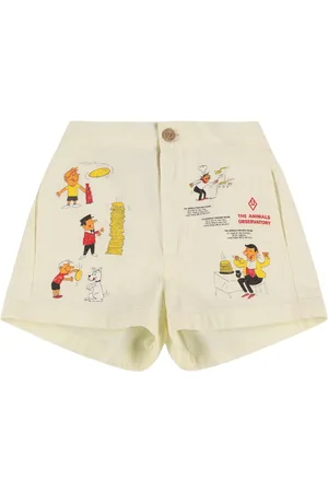 The Animals Observatory Printed Cotton Twill Shorts