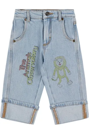 The Animals Observatory Printed Stretch Cotton Jeans