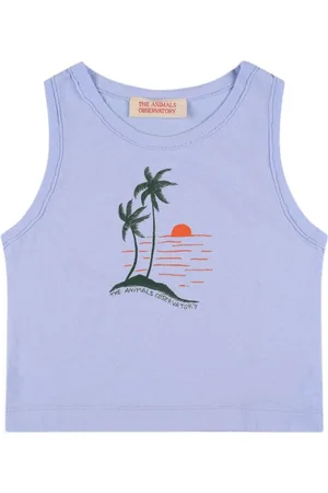 The Animals Observatory Printed Cotton Jersey Tank Top