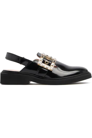 Roger Vivier 30mm Viv Rangers Strass Leather Mules