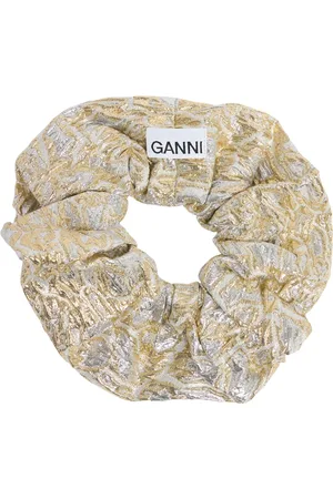 Ganni Metallic Cloque Scrunchie