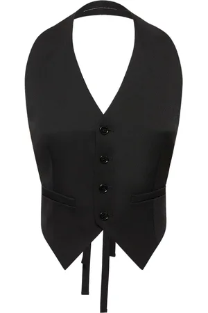 Maison Margiela Tailored Open Back Wool Blend Vest