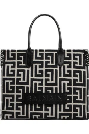 Balmain B-army Monogram Canvas Tote Bag